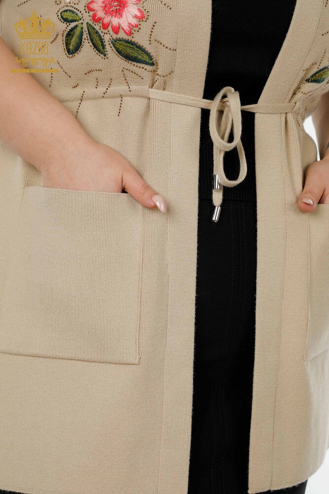 Venta al por mayor Chaleco de Mujer Estampado Floral Beige - 16804 | kazee - 6