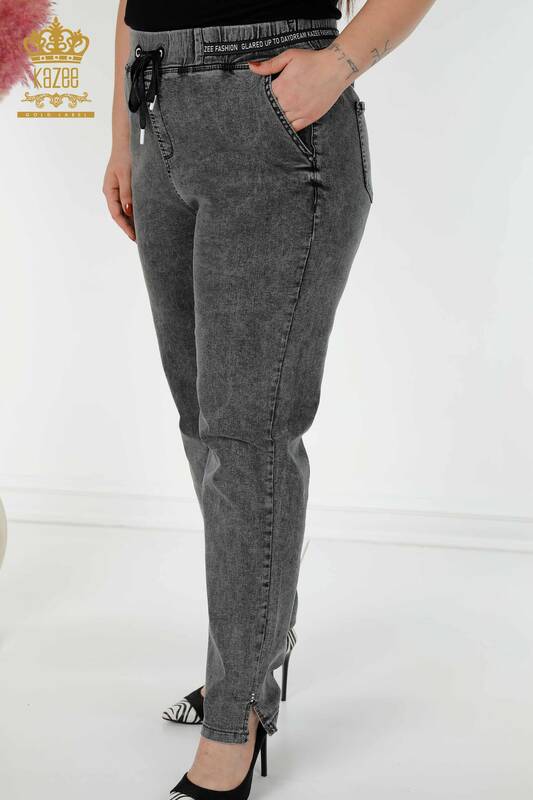 Venta al por mayor Jeans Mujer Con Bolsillos Piedra Antracita Bordado - 3697 | kazee