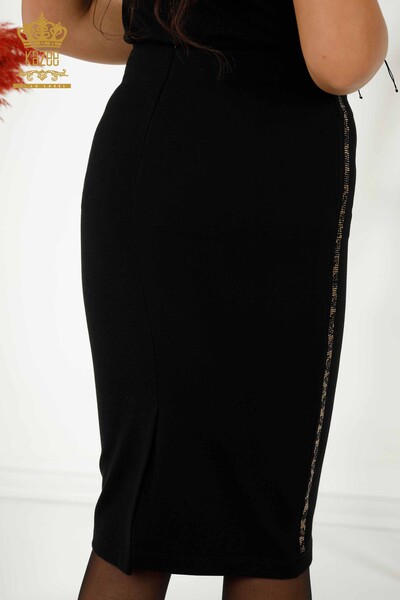 Venta al por mayor Falda Mujer - Raya Piedra Bordada Negro - 4245 | kazee - 5