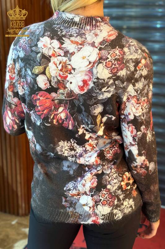 Venta al por mayor Suéter Mujer Angora Crystal Stone Bordado Negro - 18997 | kazee