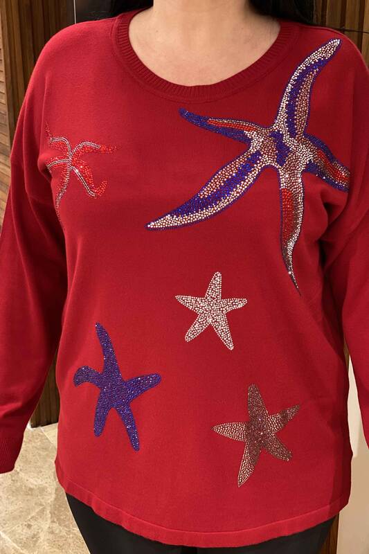 Venta al por mayor Suéter de Mujer Cuello Redondo Estrella Detallada - 16111 | kazee