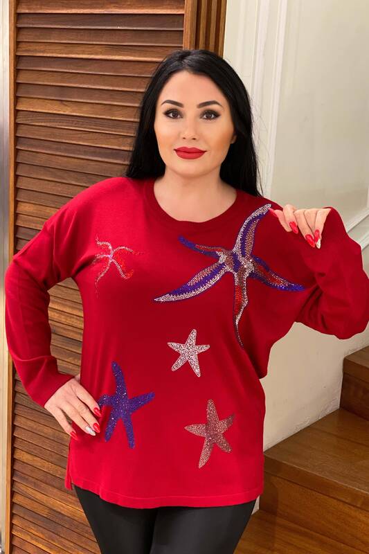 Venta al por mayor Suéter de Mujer Cuello Redondo Estrella Detallada - 16111 | kazee