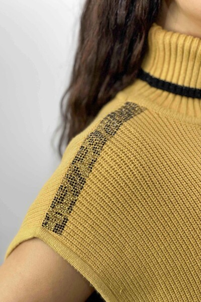 Venta al por mayor Suéter de Mujer de Cuello Alto Bordado Bordado - 16255 | kazee - Thumbnail