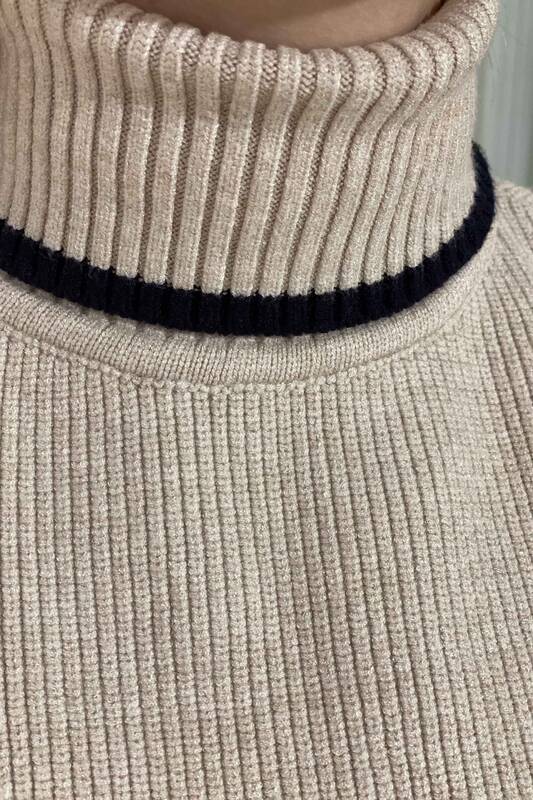 Venta al por mayor Suéter de Cuello Alto para Mujer con Lados Abiertos - 15424 | kazee