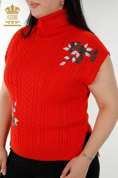 Venta al por mayor Suéter Mujer Estampado Floral Coral - 30179 | kazee - Thumbnail