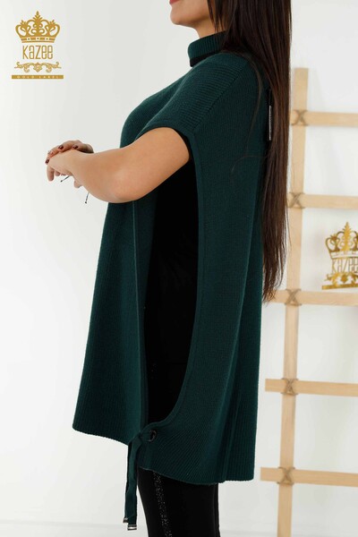 Venta al por mayor de Suéter de Mujer Cuello Alto Verde Oscuro - 30229 | kazee - Thumbnail