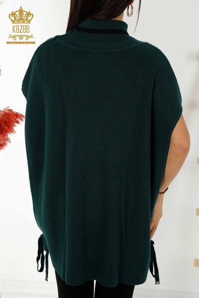 Venta al por mayor de Suéter de Mujer Cuello Alto Verde Oscuro - 30229 | kazee - Thumbnail