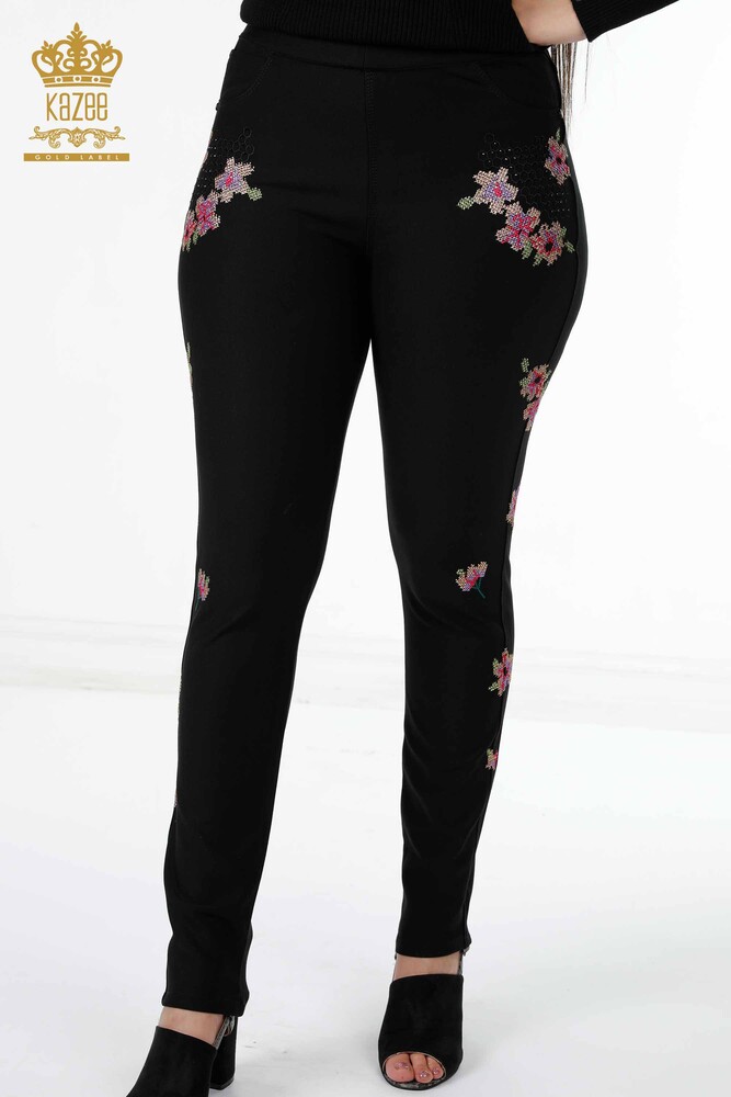 Venta al por mayor Pantalones de Mujer Bordados Florales Stony Bordado Viscosa - 3410 | kazee - 2