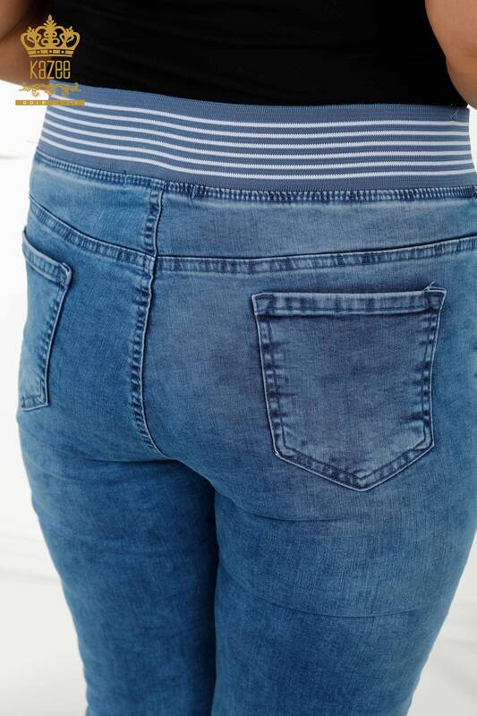 Venta al por mayor Jeans Mujer - Cintura Elástica - Azul - 3678 | kazee