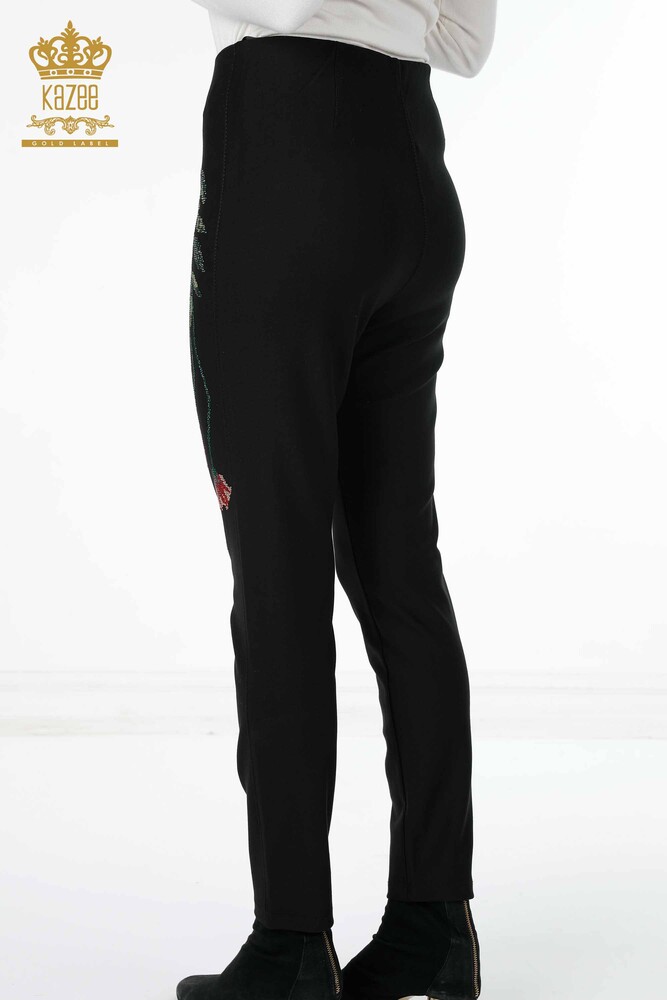 Venta al por mayor Pantalones De Mujer Con Patrón De Flores Bordado De Piedra - 3430 | kazee - 7