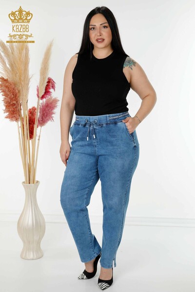 Venta al por mayor Jeans de Mujer Con Bolsillo Bordado Piedra Azul - 3697 | kazee 