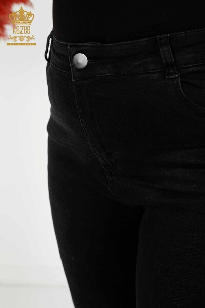 Venta al por mayor Jeans Mujer Sliver Stone Bordado Negro - 3653 | kazee - 5