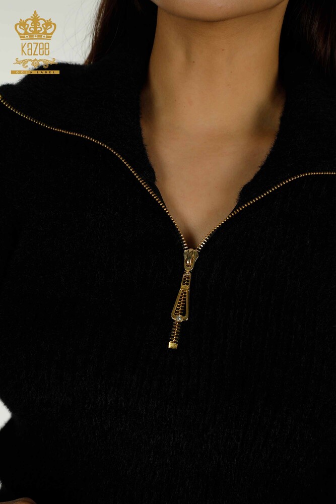 Venta al por mayor Prendas de punto para mujer Angora Stone Beaded Black - 30769 | KAZEE - 3