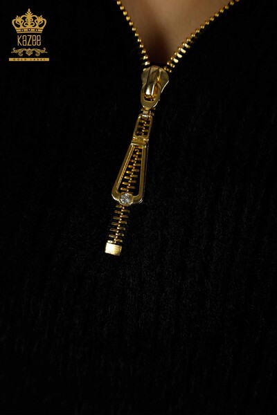 Venta al por mayor Prendas de punto para mujer Angora Stone Beaded Black - 30769 | KAZEE - 4