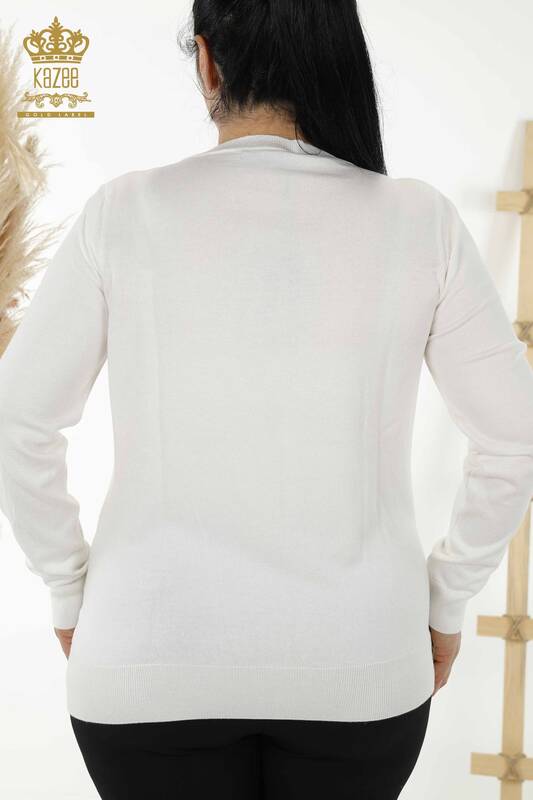 Venta al por mayor de Suéter de Mujer - Básico - Con Logo - Crudo - 30181 | kazee