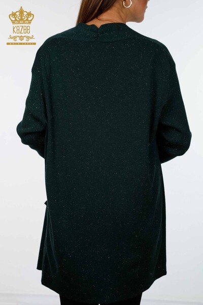 Venta al por mayor de prendas de punto para mujer, cardigan, bolsillo largo, viscosa detallada - 16871 | kazee - Thumbnail