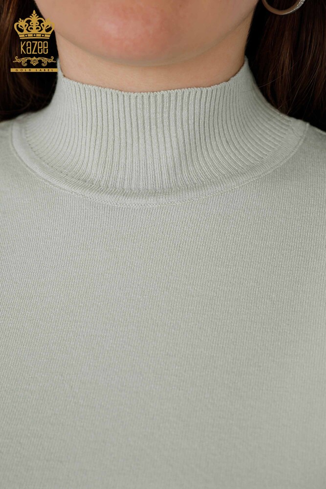 Venta al por mayor Prendas de punto para mujer, cuello alto, manga larga, viscosa básica - 15670 | kazee - 3