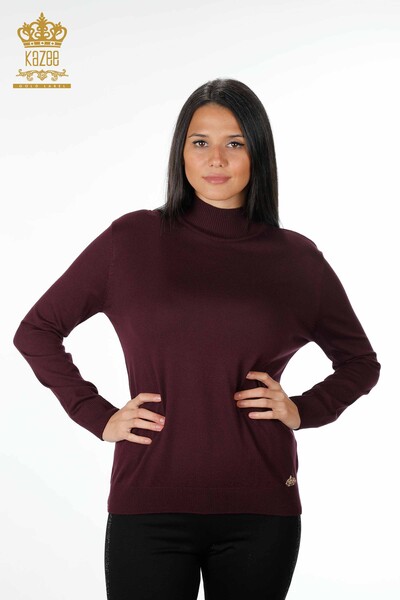 Venta al por mayor Prendas de punto para mujer, cuello alto, manga larga, viscosa básica - 15670 | kazee - 26