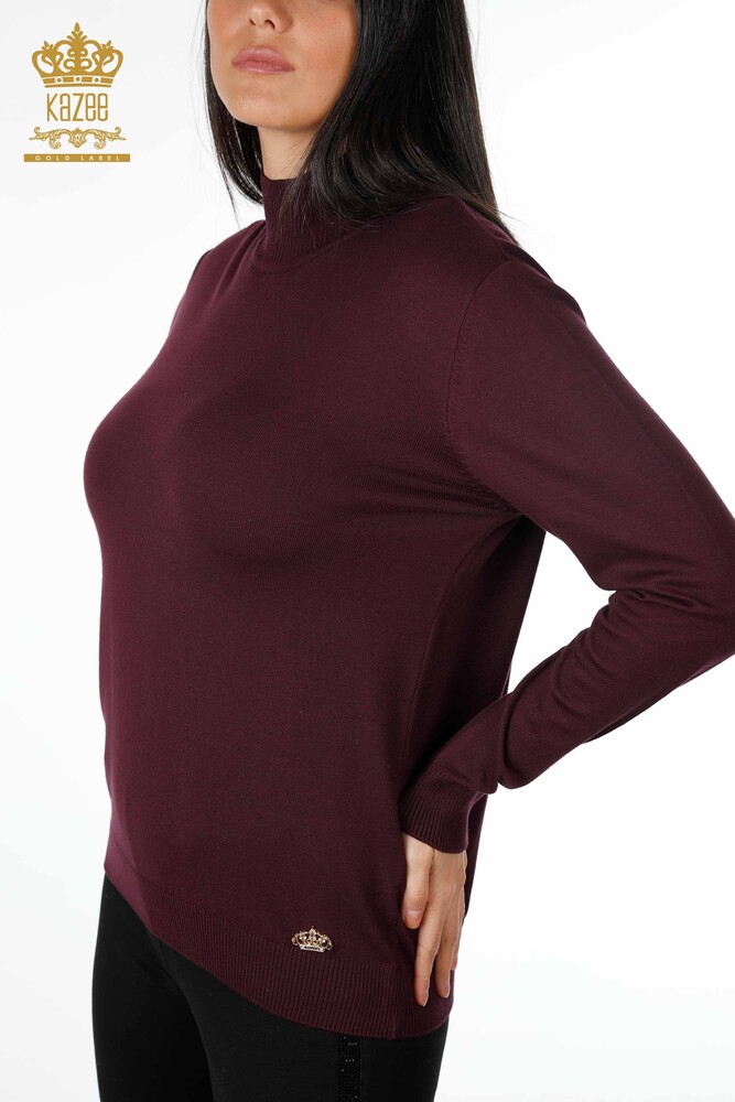 Venta al por mayor Prendas de punto para mujer, cuello alto, manga larga, viscosa básica - 15670 | kazee - 27