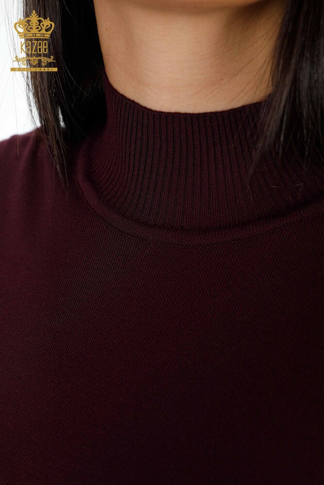 Venta al por mayor Prendas de punto para mujer, cuello alto, manga larga, viscosa básica - 15670 | kazee - 28