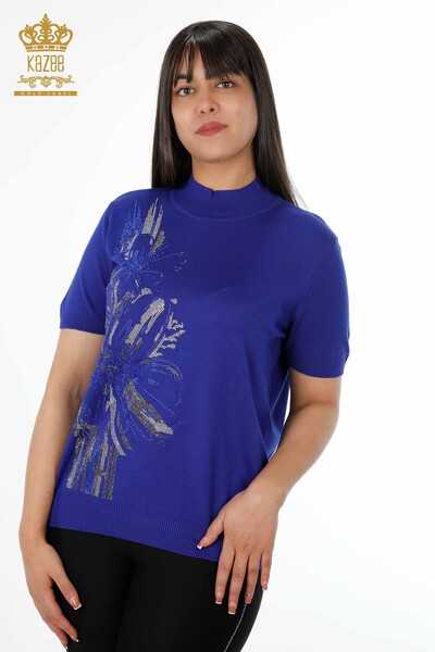 Venta al por mayor de prendas de punto para mujer con estampado floral American Model Stone - 16693 | kazee - Thumbnail