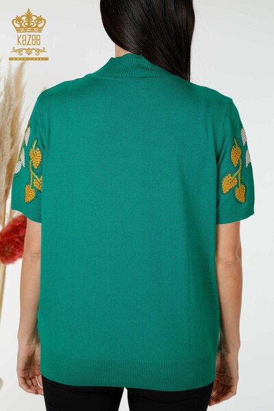 Venta al por mayor Prendas de punto para mujer con estampado de hojas verdes - 16753 | kazee - 8