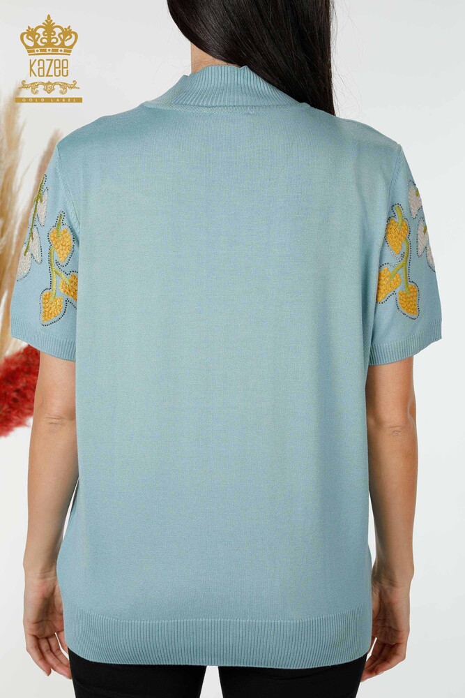 Venta al por mayor Prendas de punto para mujer con estampado de hojas de menta - 16753 | kazee - 8
