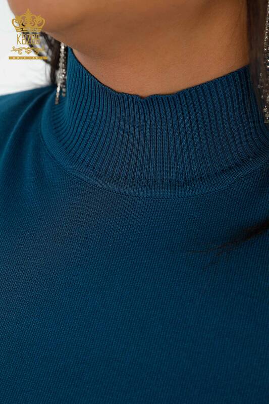 Venta al por mayor Suéter de Punto para Mujer Modelo Americano Petrol - 14541 | kazee