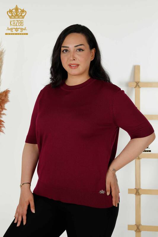 Venta al por mayor de Suéter de Punto para Mujer - Modelo Americano - Púrpura - 30389 | kazee