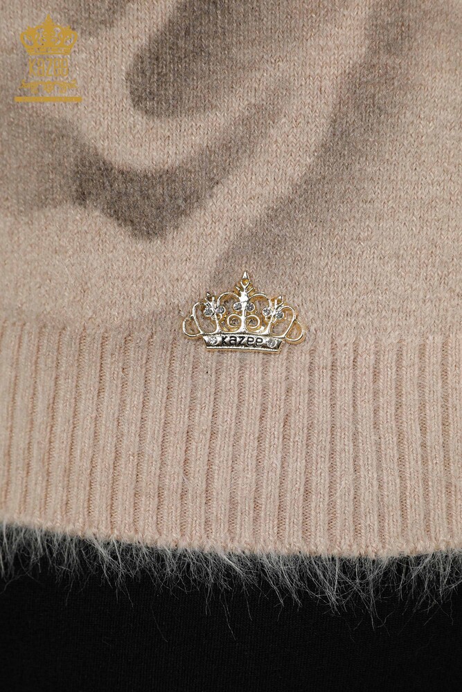 Venta al por mayor Suéter de Punto de Mujer Angora Estampado Beige - 18990 | kazee - 5