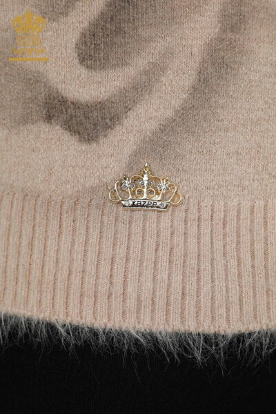Venta al por mayor Suéter de Punto de Mujer Angora Estampado Beige - 18990 | kazee - 5