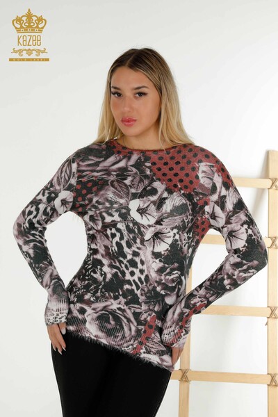 Venta al por mayor Suéter de punto para mujer Angora Marrón - 16000 | kazee 