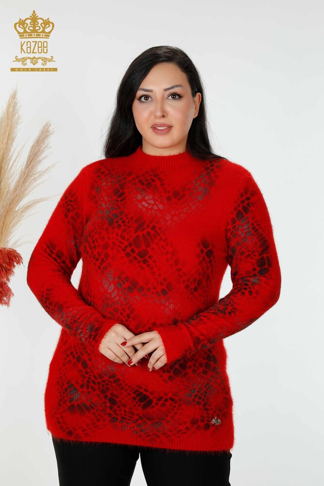 Venta al por mayor Suéter de punto para mujer Angora Red - 18982 | kazee - 1