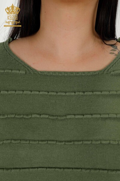 Venta al por mayor Prendas de punto para mujer Self Woven Caqui - 30169 | kazee - 3