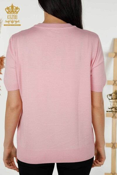 Venta al por mayor de Suéter de Punto para Mujer - Básico - Con Logo - Polvo - 30254 | kazee - 6