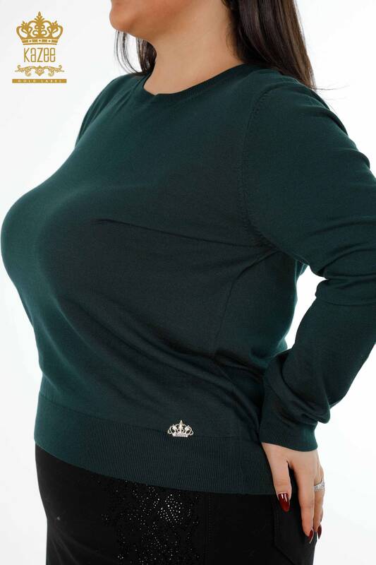 Venta al por mayor de prendas de punto para mujer, suéter con cuello redondo, logotipo básico - 16989 | kazee