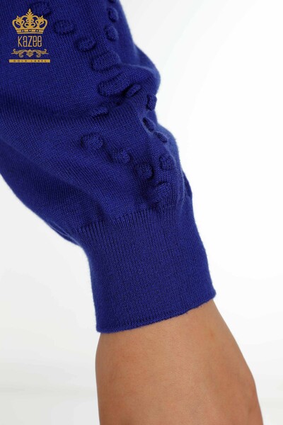 Venta al por mayor de prendas de punto para mujer, suéter con cuello redondo Saks - 16740 | kazee - Thumbnail