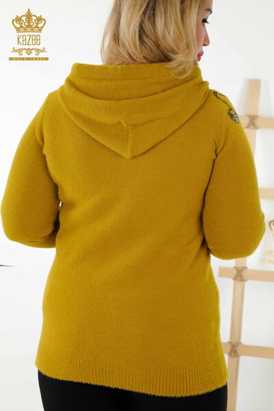 Venta al por mayor Suéter de Mujer - Sudadera con Capucha - Estampado - Saffron - 40005 | kazee - Thumbnail