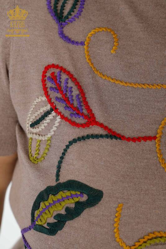 Venta al por mayor Suéter de punto para mujer con estampado colorido de visón - 15844 | kazee