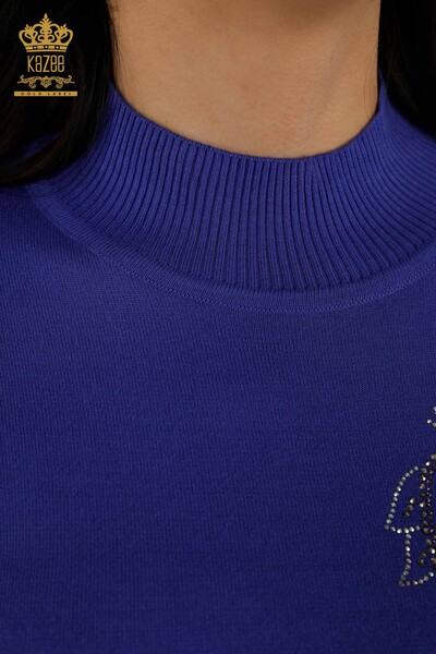 Venta al por mayor de Suéter de Mujer - Cristal Piedra Bordada -Violeta - 30013 | kazee - Thumbnail