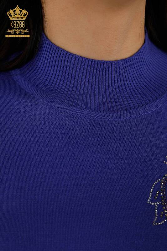 Venta al por mayor de Suéter de Mujer - Cristal Piedra Bordada -Violeta - 30013 | kazee