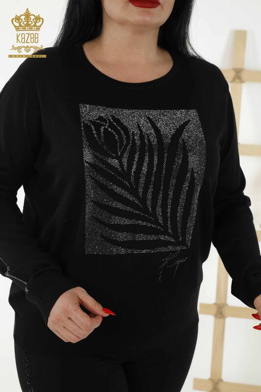 Venta al por mayor Suéter de Punto para Mujer Cuello Redondo Negro - 30159 | kazee