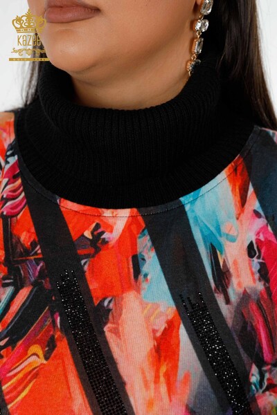 Venta al por mayor Patrón de impresión digital de suéter de punto de mujer - 16916 | kazee - Thumbnail