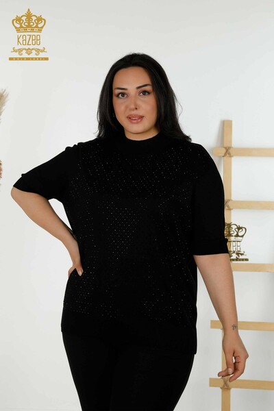 Venta al por mayor Suéter de punto para mujer - Manga corta - Negro - 16950 | kazee 
