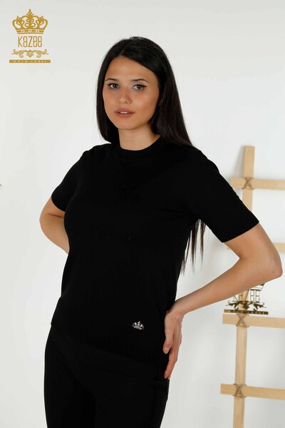 Venta al por mayor de Suéter de Punto para Mujer - Modelo Americano - Negro Oscuro - 30255 | kazee - Thumbnail