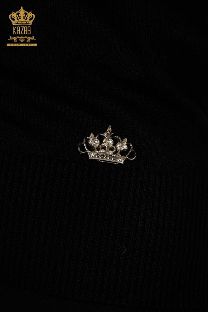 Venta al por mayor de Suéter de Punto para Mujer - Modelo Americano - Negro Oscuro - 30255 | kazee - 4