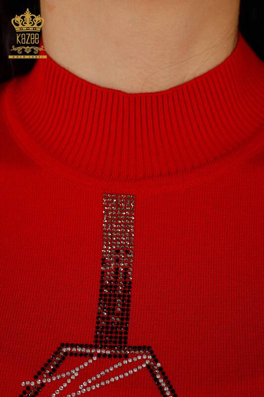 Venta al por mayor de Suéter de Punto para Mujer - Modelo Americano - Rojo - 16639 | kazee
