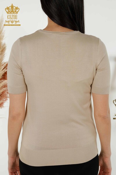 Venta al por mayor Suéter de Punto para Mujer Modelo Americano Beige Claro - 15943 | kazee - Thumbnail