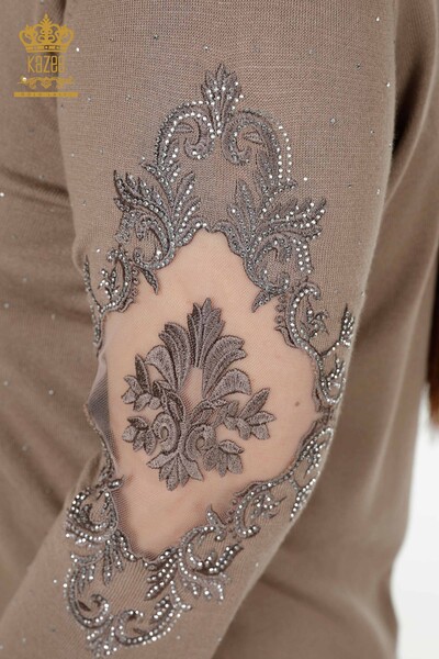 Venta al por mayor Suéter de punto para mujer con bordado de piedra de visón - 30014 | kazee - 5