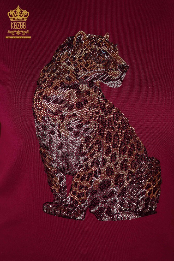 Venta al por mayor Prendas de punto para mujer Suéter Patrón de tigre Púrpura - 16999 | kazee - 3